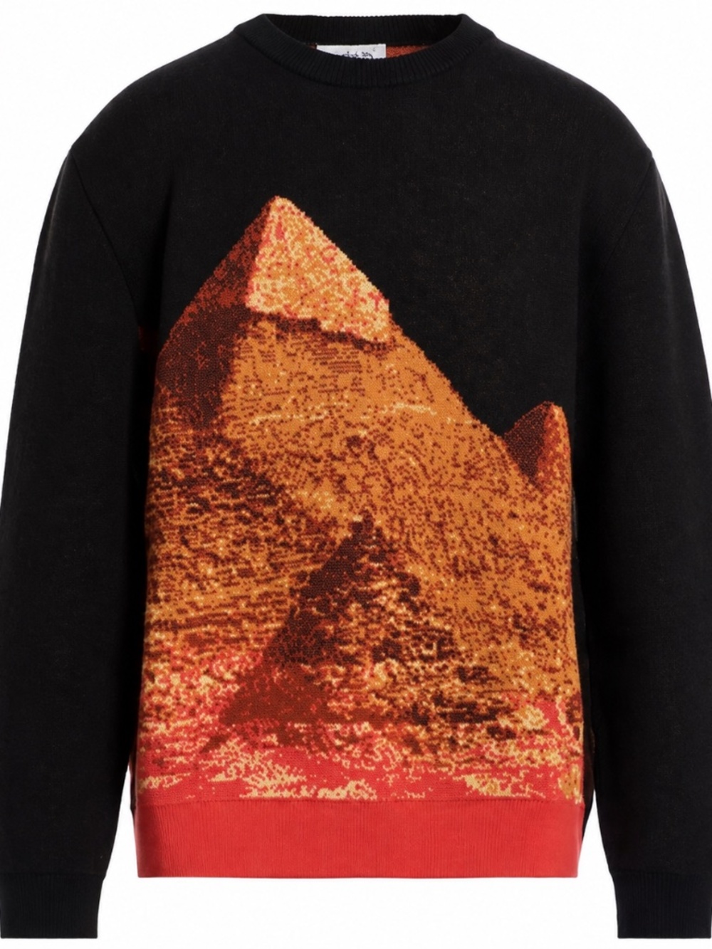 Lanvin Men's Calla Lily Intarsia Wool Cashmere Sweater Black M NWT